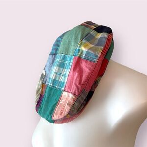 BRONER Vintage Union Made Madras Flat Cap Newsboy Cabbie Hat